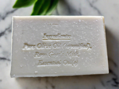 A bar of soap with ingredient list engraved in it.